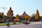 Beautiful temple with golden plating Wat Ounnalom in Phnom Penh Cambodia