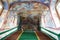 Beautiful temple paintings in interior of the Resurrection Cathedral in Tutayev, Russia