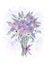 Beautiful tender bouquet with anemone ratster illustration