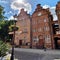 Beautiful tenement houses on the market square in Elblag, Poland