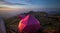 Beautiful tent on mountain top destination thailand