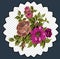 Beautiful textile flowers design with grey background