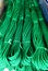 Beautiful texture green rope pile closeup