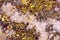 Beautiful texture of natural crystals. Mineral its blurred natural background. Colorful Beautiful background.