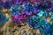 Beautiful texture of natural crystals. Mineral its blurred natural background. Colorful Beautiful background.