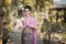 Beautiful Thai girl in Thai traditional costume