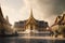 Beautiful Thai temple city in Bangkok, Thailand with Ai Generated
