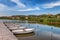 The beautiful Tihany village with boats in the front at Lake Balaton, Hungary