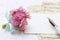 Beautiful tiny bouquet of pink kalanchoe blossfeldiana flowers a