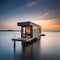 Beautiful tiny house on a boat - ai generated image