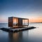 Beautiful tiny house on a boat - ai generated image