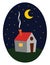 A beautiful tiny house , vector or color illustration