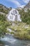 The beautiful Toce Waterfall in Formazza Valley in Piedmont