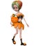 Beautiful toon pumpkin girl