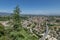 Beautiful top view of the historic center of Spoleto, Italy and its surroundings