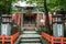 Beautiful tori stoned gates and lanterns, kyoto, kansai, Japan