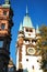 Beautiful tower of Martinstor Martin`s Gate in Freiburg im Breisgau, Germany