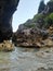 beautiful towering coral reef on the beach