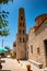 The beautiful town of Areopoli with traditional architectural buildings and stoned houses in Laconia, Greece