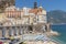 Beautiful town of Atrani at famous Amalfi Coast with Gulf of Salerno, Campania, Italy.