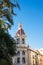 The beautiful town hall rises in Piazza Ayuntamiento de Valencia on a bright sunny day. Valencia, Spain. The trip