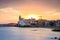 Beautiful town of Sitges at sunset, Spain