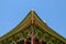 Beautiful traditional Korean gable with blue sky