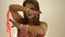 Beautiful traditional oriental woman is dancing belly dance. Arabic oriental dance. slow motion