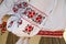 Beautiful traditional Ukrainian embroidery on authentic women folk clothes