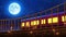 Beautiful Train Under Moonlight Scene Loop