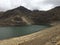 Beautiful tranquil lagoon in secred valley Peru, calm quite background, panoramic view with magician lake