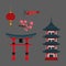 Beautiful travel landmarks chinese temple vector.