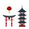 Beautiful travel landmarks chinese temple vector.
