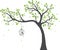 Beautiful tree branch with birds silhouette background for wallpaper sticker