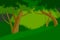 Beautiful trees green forest scene vector