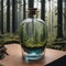 beautiful trees and objects view in glass bottle ai generated image