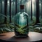 beautiful trees and objects view in glass bottle ai generated image