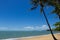 A beautiful tropical beach with palm trees in northern Australia, clifton beach, queensland, australia