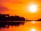 Beautiful tropical beach sea and ocean with coconut palm tree at sunrise time