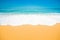 Beautiful Tropical beach with Soft wave of blue ocean, sand and