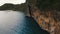 Beautiful tropical lagoon, aerial view. Cave in the rock.