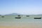 Beautiful tropical Mariscal Beach with boats of Bombinhas in Santa Catarina, Brazil