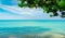 Beautiful tropical paradise beach background. Summer vibes. Summer vacation time background. Ocean waves. Calm, tranquil and relax