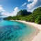 Beautiful tropical sea bay. Scenic landscape with mountain islands and blue lagoon, El Nido, Palawan, Philippines,