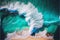 Beautiful tropical sea ocean water waves breaking on sandy beach