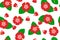 Beautiful tropical seamless pattern of red hibiscus flowers, Chinese hibiscus and roses, a symbol of Malaysia, Bungaraya