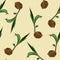 Beautiful tropical vintage floral seamless pattern. Exotic jungle wallpaper with coconut palms.