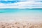 Beautiful tropical white sand beach in blue lagoon and blue sky space. Australia, Hyams Beach, NSW