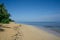 Beautiful tropical white sandy beach in Las Terrenas, Dominican