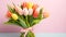 Beautiful tulips for Mother Day on a light background